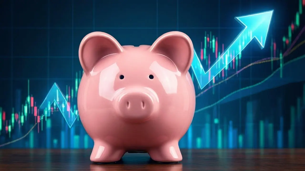 Piggy bank in front of a rising chart of healthcare costs